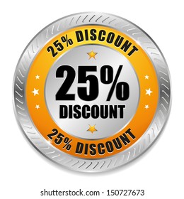 Yellow twenty-five percent discount button