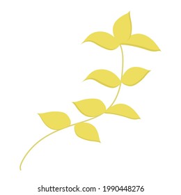 Yellow twig for use as a web design decoration or other type of decoration