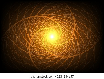 Yellow twirl burst background. Spiral light hole wave votex. vector design illustration.