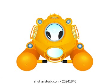 Yellow Two Man Research Submarine