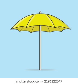 yellow umbrella, yellow beach umbrella, yellow sunshade vector logo icon design illustration wallpaper background