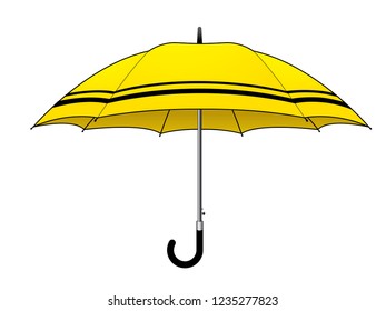 Yellow Umbrella Design Vector 
(Double Line)