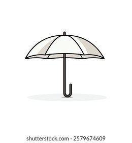 A yellow umbrella icon with a brown handle and shadow.