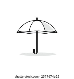 A yellow umbrella icon with a brown handle and shadow.