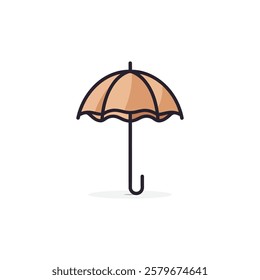 A yellow umbrella icon with a brown handle and shadow.