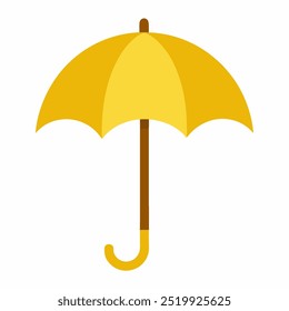 Gele paraplu icoon. Gele paraplu geïsoleerd op een witte achtergrond. Paraplu in cartoon stijl