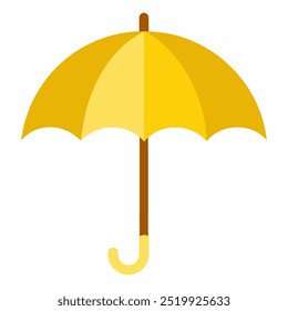 Gele paraplu icoon. Gele paraplu geïsoleerd op een witte achtergrond. Paraplu in cartoon stijl