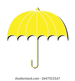 yellow umbrella icon. Open umbrella icon. eps 10
