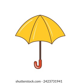 yellow umbrella illustration. vector icon on white background