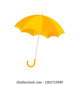 Yellow umbrella. Yellow umbrella isolated on white background. Vector illustration. EPS 10.