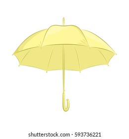 Yellow umbrella. The object isolated on white background. Vector illustration in hand drawing style for your design. EPS10 format.
