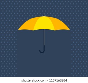 Yellow umbrella object. Isolated Vector Illustration