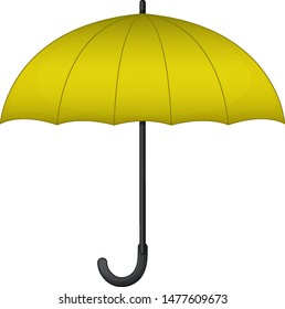 Yellow umbrella on white background illustration