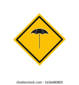 yellow umbrella on white background