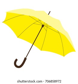 Yellow umbrella on white background