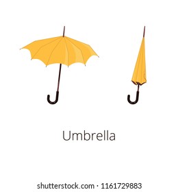 Yellow Umbrella Open Close Stock Vector (Royalty Free) 1161729883 ...