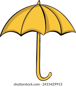 yellow umbrella stylized art illustration design