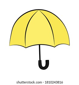 Ilustración de icono del vector del paraguas amarillo