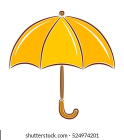 Yellow Umbrella, vector icon, illustration on white background