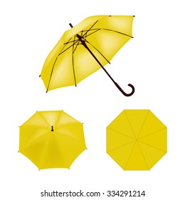 Yellow umbrella vector isolated