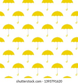 Yellow umbrellas seamless background pattern vector illustration.
