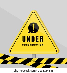 Signo de piso amarillo en construcción. - Vector.