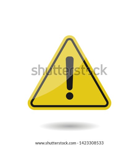 Yellow Under construction icon isolated. Exclamation mark Vector illustration