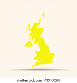 Yellow United Kingdom Map Illustration



