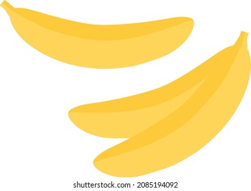 Yellow unpeeled bananas. Flat vector illustration