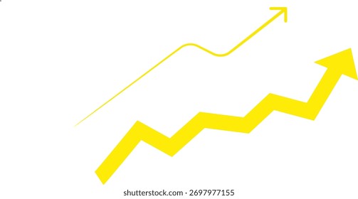 Gelb nach oben Trending Graph Linien Linie Graph Pfeil