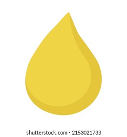 Gelber Harntropfen.Vektorgrafik-Symbol-Design.Einzeln auf weißem Hintergrund.