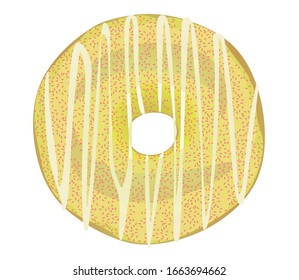 Yellow vanilla donuts. vector illustration