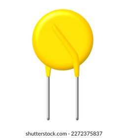 Yellow Varistor, Electric Power Surge Protector, MOV [Metal Oxide Varistor], vector illustration.