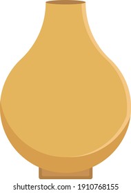 Yellow vase, illustration, vector on a white background.