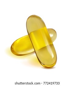 Yellow vector 3d pills.