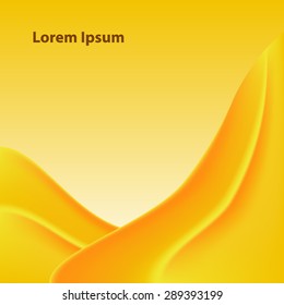 Yellow vector abstract background with curves lines. For flyer, brochure, booklet and websites design