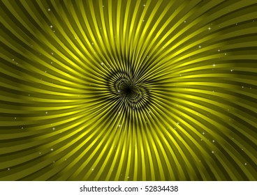 Yellow vector abstract swirl and glitters