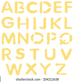 Yellow vector alphabet letters 