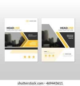 Yellow Vector annual report Leaflet Brochure Flyer template design, book cover layout design