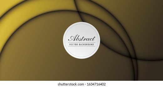Yellow vector background with circle and curve line element overlap layer