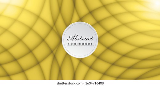 Yellow vector background with circle and curve line element overlap layer