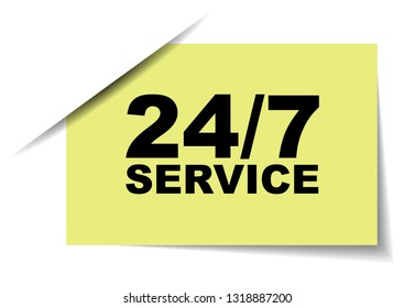yellow vector banner 24/7 service