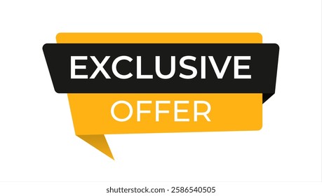 Yellow vector banner exclusive offer