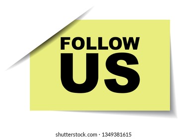 yellow vector banner follow us