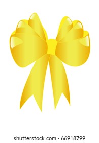 YELLOW VECTOR BOW ISOLATED ON WHITE BACKGROUND