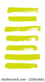 Yellow vector brush strokes collection