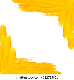 Yellow vector brush strokes corner 
