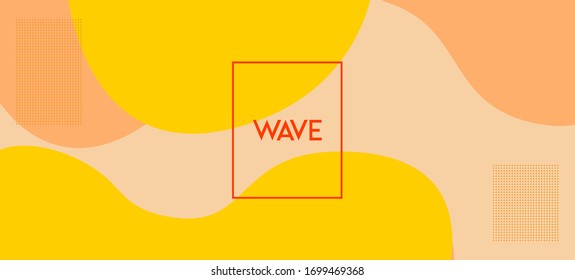 Yellow Vector Business Banner. Digital Fluid Landing Page. Liquid Dynamic Background. Organic Waves Dynamic Elements. Bright Digital Funky Banner Layout. Iridescent Geometric Web Template.