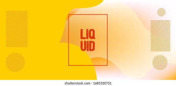 Yellow Vector Business Banner. Fluid Dynamic Illustration. Digital Waves Landing Page. Organic Liquid Dynamic Elements. Futuristic Geometric Web Layout. Glitch Minimal Creative Cover Template.