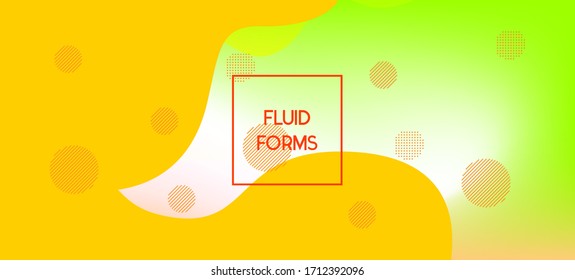 Yellow Vector Business Banner. Waves Dynamic Illustration. Iridescent Geometric Web Template. Neon Minimal Creative Banner Layout. Digital Liquid Landing Page. Organic Fluid Dynamic Elements.